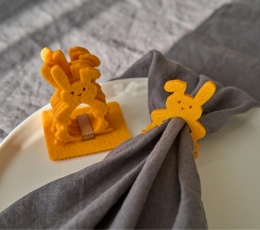 Salvešu gredzeni "Zaķītis", dzelteni (6 gab.)