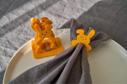 Salvešu gredzeni "Zaķītis", dzelteni (6 gab.)