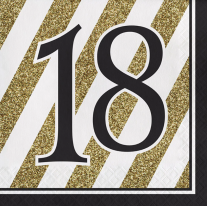 Salvetes "18", zelta-melnas (16 gab.)