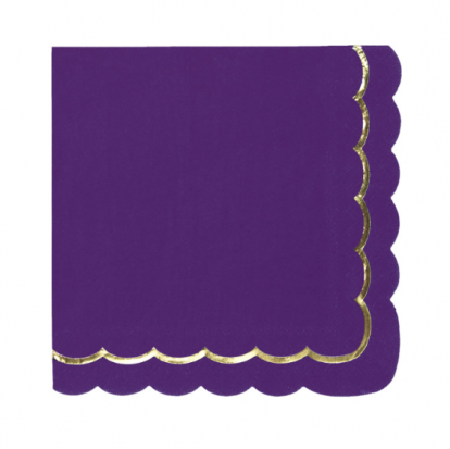 Salvetes, violetas ar zeltu (16 gab.)