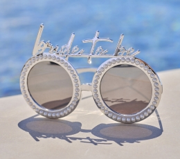 Saulesbrilles "Bride to be", sudraba ar pērlēm 1