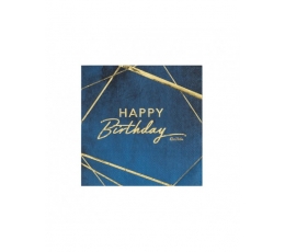 Salvetes  "Happy Birthday" ,  zili - zelta (16 gab.)
