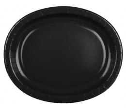  Šķīvis-paplāte, ovāls, melns (8gab./30cm)