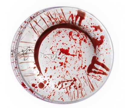 Šķīvīši "Asins traipi" (6 gab./23 cm)