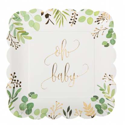 Šķīvīši "Oh baby green" (8 gab./23 cm)