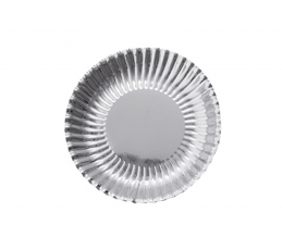 Šķīvji, gofrēts sudrabs (10 gab./18 cm)