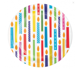 Šķīvji "Krāsainā dzimšanas diena" (8 gab./ 17 cm)