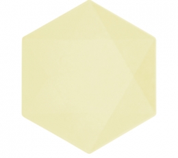 Šķīvji, sešstūraini dzelteni (6 gab./26x22 cm)