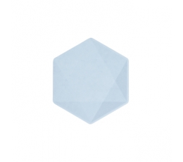 Šķīvji, sešstūraini zili (6 gab./15,8x13,7 cm)