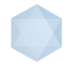 Šķīvji, sešstūraini zili (6 gab./26x22 cm)