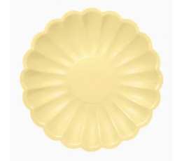 Šķīvji ziedu formā, dzelteni (8 gab./18 cm)