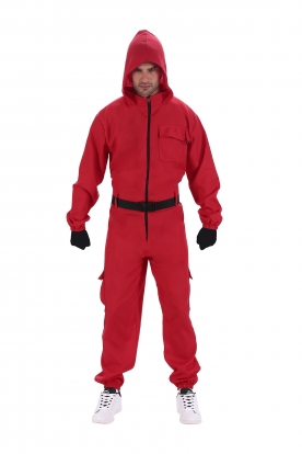 Squid Game uzrauga kostīms (190 cm), sarkans