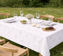 Galdauts "Lamina", balts auduma (140 × 250 cm) 1