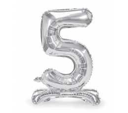 Stāvbalons "5", sudrabs (70 cm)