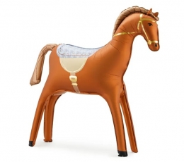 Stāvošs folijas balons "Apseglotais zirgs" (112x97 cm)