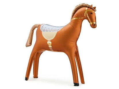 Stāvošs folijas balons "Apseglotais zirgs" (112x97 cm)
