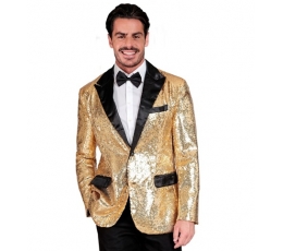 Stilīga jaka, zelta mirdzums ar samta atlokiem (L)