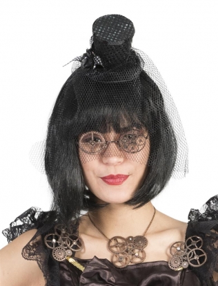 Stīpiņa ar plīvuru "Mini Hat", melna
