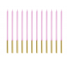 Sveces, ceriņkrāsas ar zeltu (12 gab./14 cm)