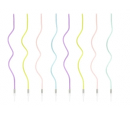 Sveces "Pasteļkrāsas spirāles" (8 gab./14 cm)