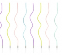 Sveces "Pasteļkrāsas spirāles" (8 gab./14 cm)