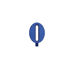 Svecīte "0", zila (9,5 cm)