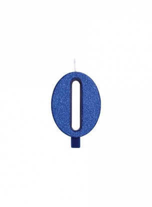 Svecīte "0", zila (9,5 cm)