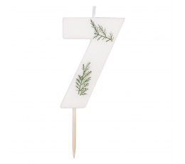 Svecīte "7", ar zaļumiem