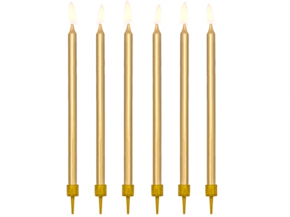 Svecītes, zelta (12 gab./14 cm)