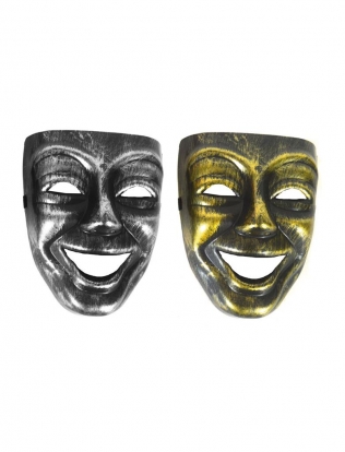 Teātra maska ​​"Komēdija" (sudrabs / zelts)