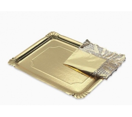 Uzkodu paplāte ar salveti, zelta krāsā (25x34 cm)