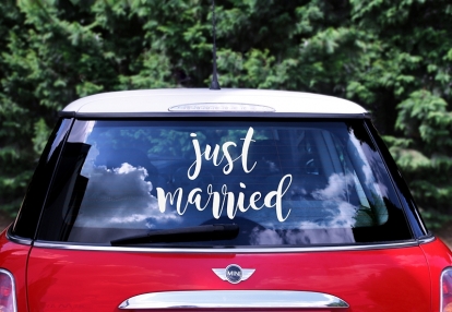Uzlīme automašīnai "Just Married" (33x45cm)