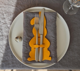 Galda piederumu turētājs "Zaķis", dzeltens (4 gab.) 2