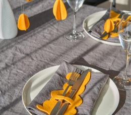 Galda piederumu turētājs "Zaķis", dzeltens (4 gab.) 1