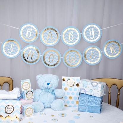 Virtene "Baby Shower", zila-zelta (2,5 m)