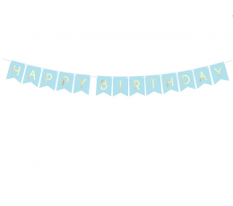 Virtene "Happy Birthday", zila-zelta (1,75 m)