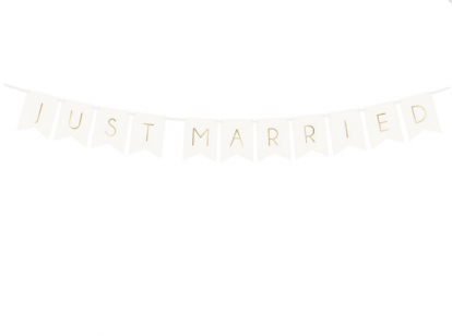 Virtene "Just Married", balta-zelta (1,55 m)