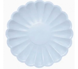 Ziedu formas šķīvji, gaiši zili (8 gab. / 18 cm)