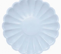 Ziedu formas šķīvji, gaiši zili (8 gab. / 18 cm)