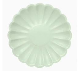 Ziedu formas šķīvji, piparmētras zaļi (8 gab. / 18 cm)