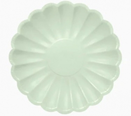 Ziedu formas šķīvji, piparmētras zaļi (8 gab. / 18 cm)