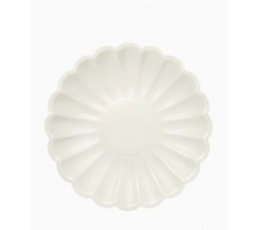 Ziedu šķīvji, balti (8 gab./18 cm)