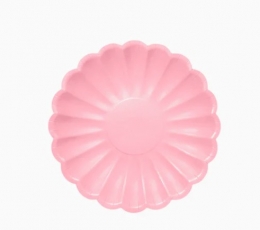 Ziedu šķīvji, rozā (8 gab./18 cm)