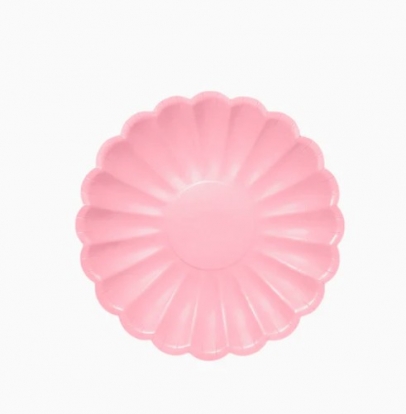 Ziedu šķīvji, rozā (8 gab./18 cm)