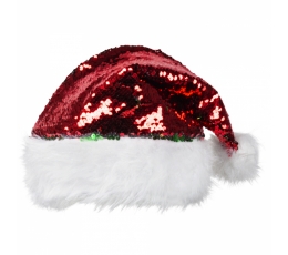 Ziemassvētku vecīša cepure ar zvīņām, sarkana/zaļa