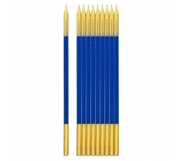 Svecītes, zilas-zelta  (10 gab/15 cm)