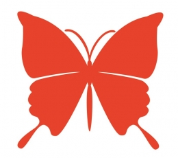 Бабочки, красные (20 шт. / Л)