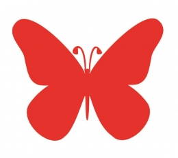 Бабочки, красный цвет (20 шт. / M)