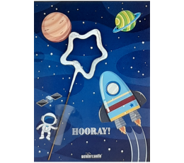 Бенгальский огонь с открыткой  "Space hooray!" (11х8 см)