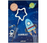 Бенгальский огонь с открыткой  "Space hooray!" (11х8 см)